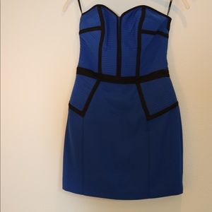 Warehouse strapless dress.